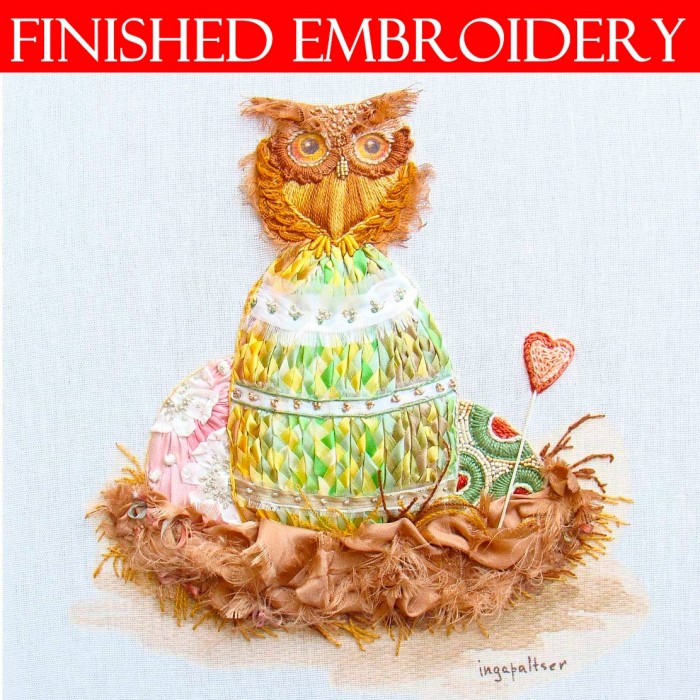 Easter Owlet - FINISHED embroidery design