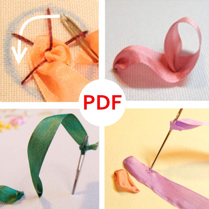 Ten Ribbon Stitches - free PDF guide on ribbon embroidery