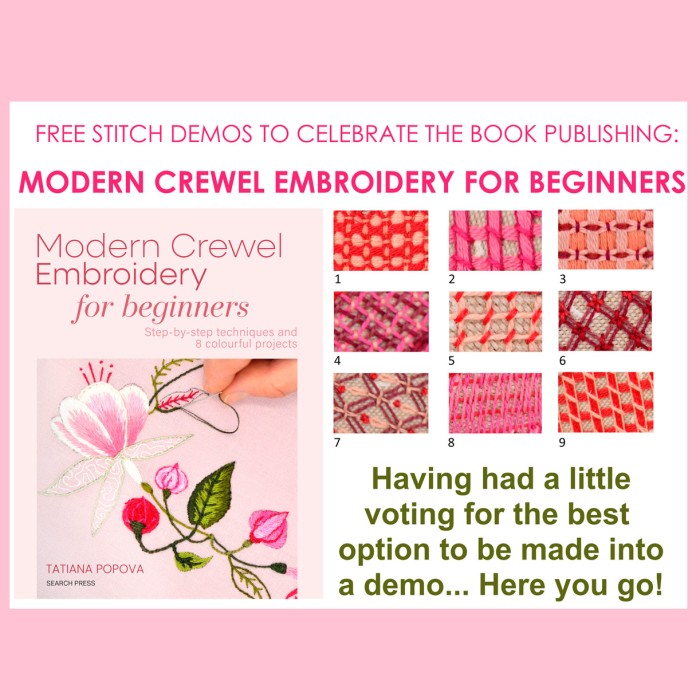 Free stitch demos - to celebrate Beginners Book