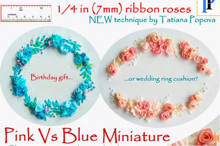 Miniature ribbon flowers