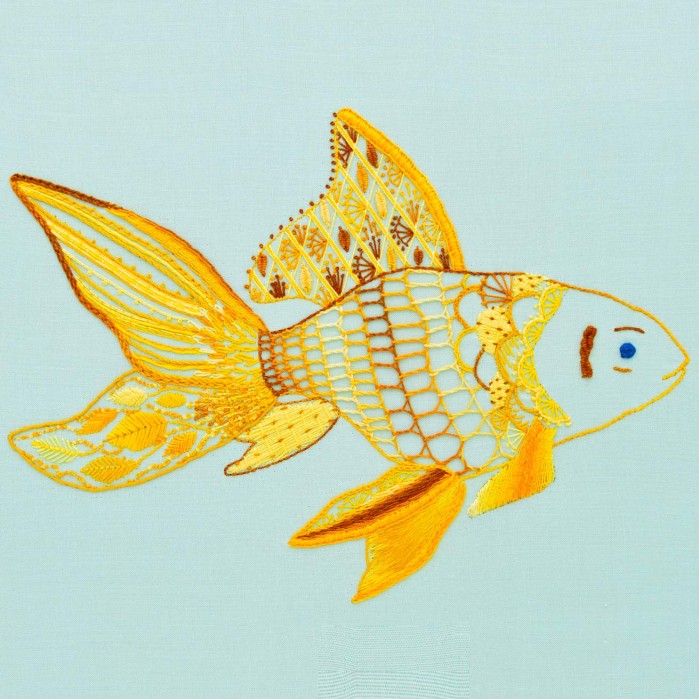 Goldfish - CREWEL EMBROIDERY PARTIAL KIT- J-008