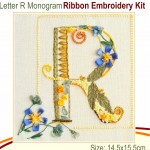 R Monogram- RIBBON EMBROIDERY KIT- K-057