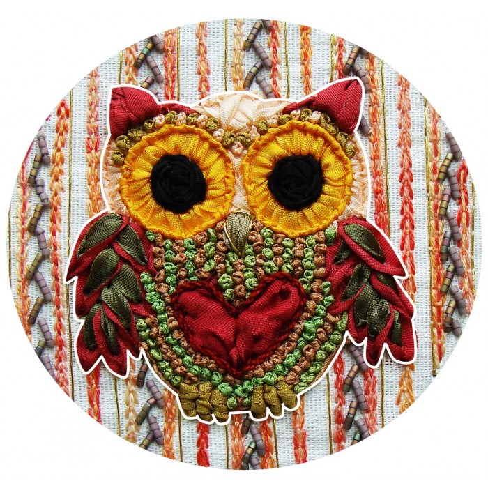 Autumn Owlet - RIBBON EMBROIDERY KIT- K-050