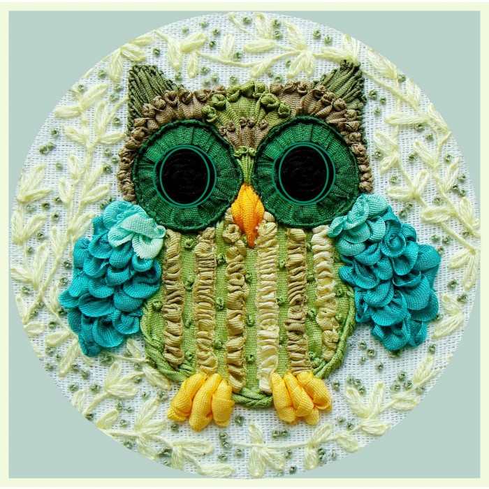 Spring Owlet - RIBBON EMBROIDERY KIT- K-049
