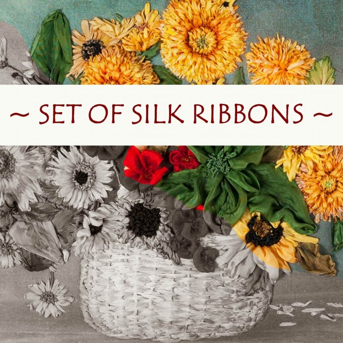 SET OF SILK RIBBONS - Autumn Birthday - SR-039