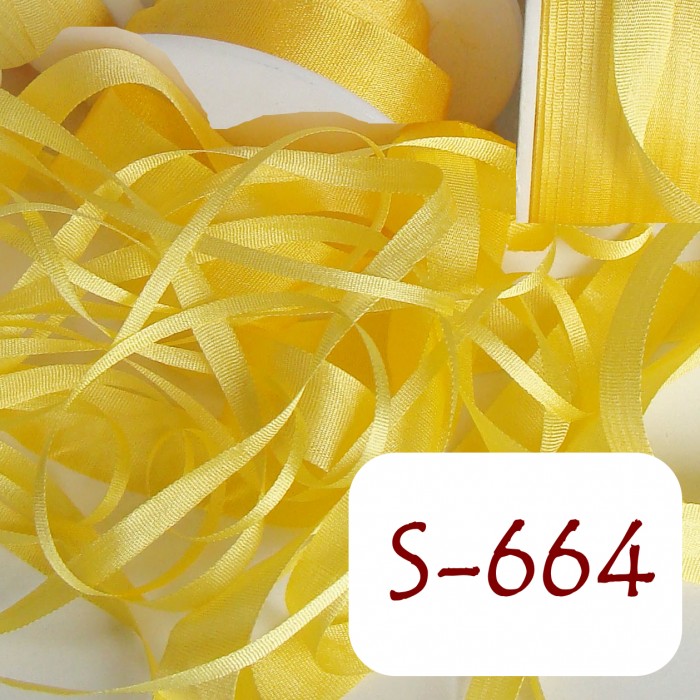 20 mm silk ribbon - S-664 Yellow