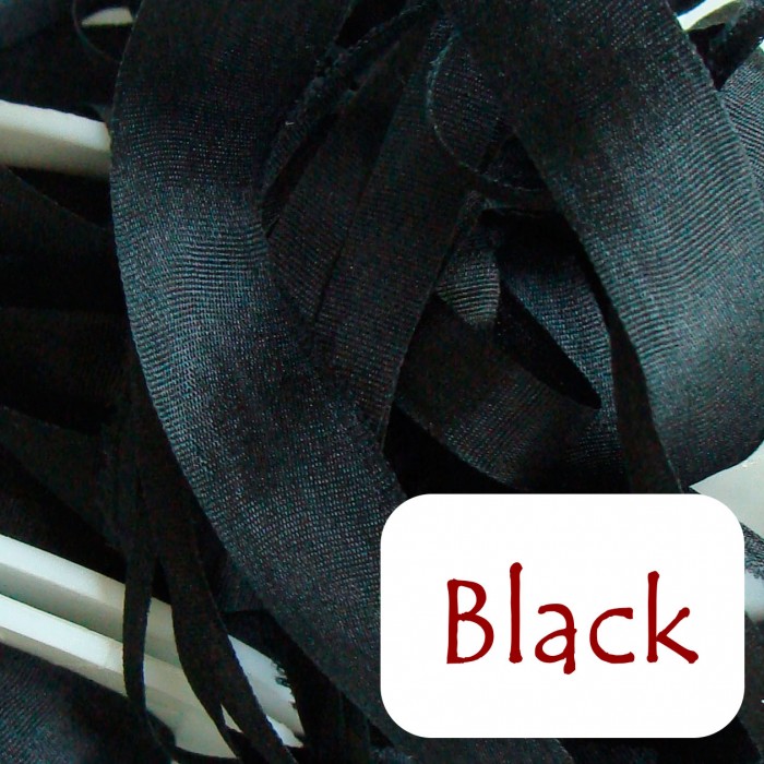 13 mm silk ribbon - Black