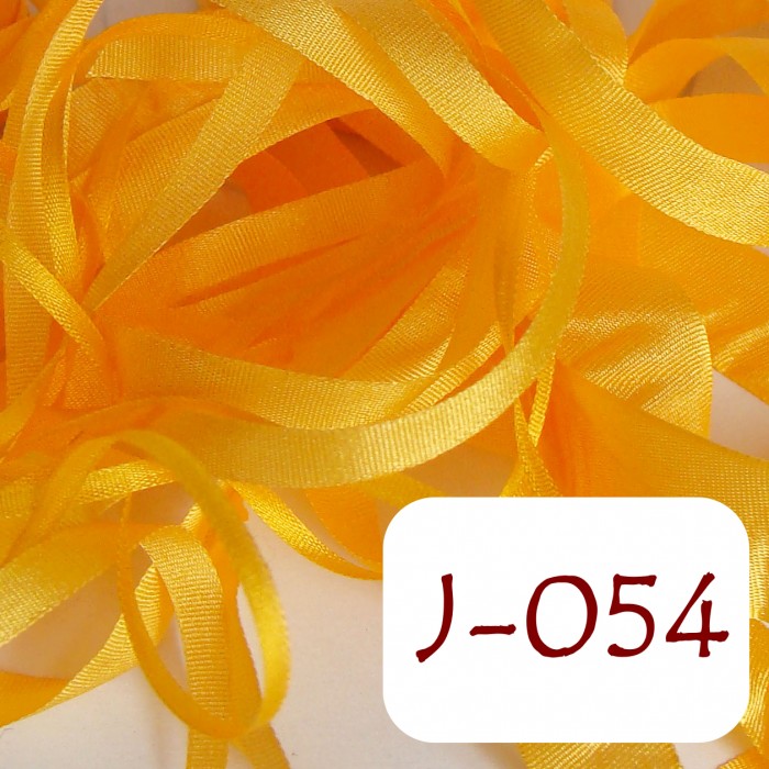 25 mm silk ribbon - J-054 Saffron Yellow