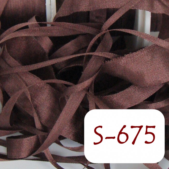 13 mm silk ribbon - S-675  Chocolate Brown