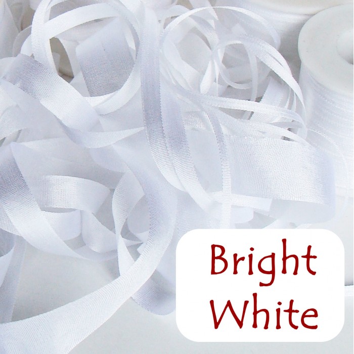 32 mm silk ribbon - Bright White
