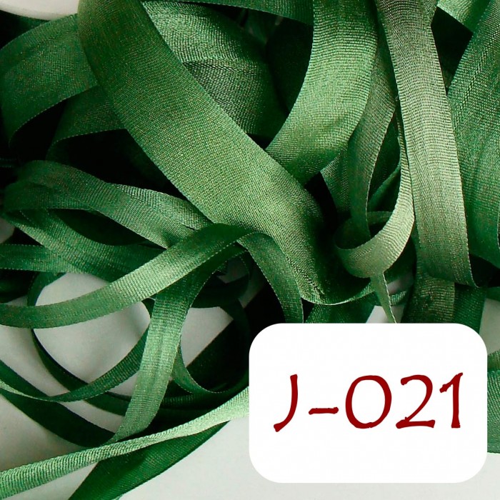 20 mm silk ribbon - J-021 Dark Green